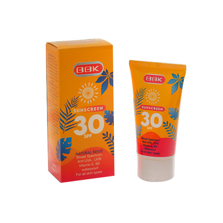 کرم ضد آفتاب بی رنگ ببک مدل SPF30 مناسب انواع پوست حجم 50 میلی لیتر