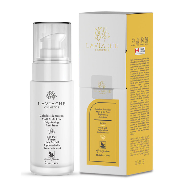 کرم ضد آفتاب بی رنگ لاویاچه +50 SPF مدل 01 مناسب انواع پوست حجم 50 میلیلیتر