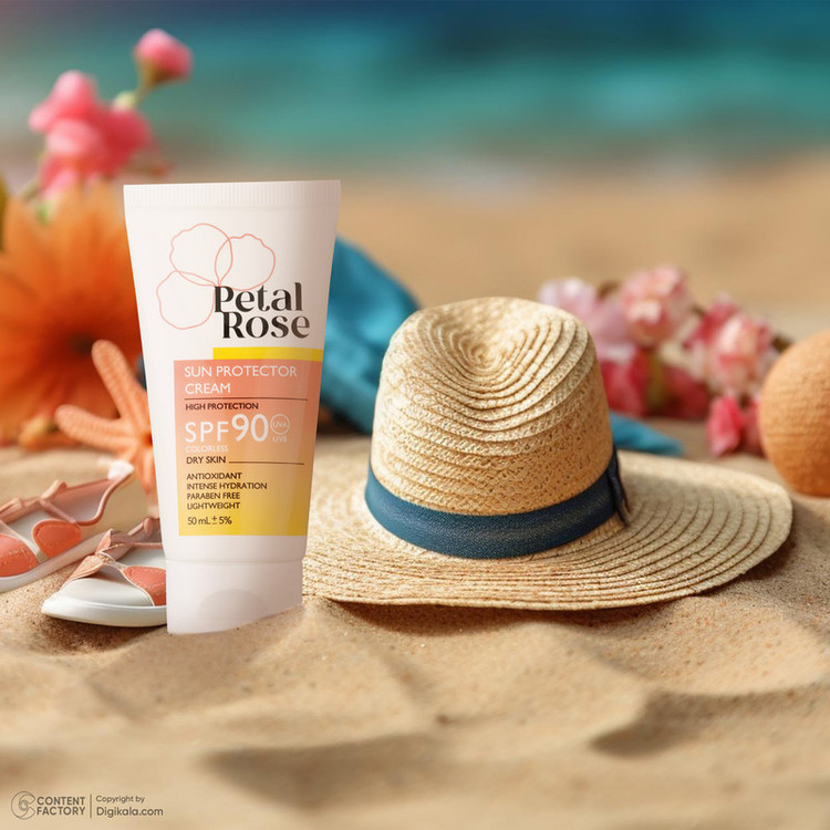 ضدآفتاب بیرنگ SPF90 پتال رز مدل High Protection مناسب پوست خشک، حجم 50 میلیلیتر
