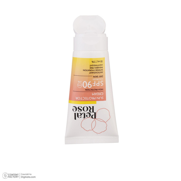 ضدآفتاب بیرنگ SPF90 پتال رز مدل High Protection مناسب پوست خشک، حجم 50 میلیلیتر