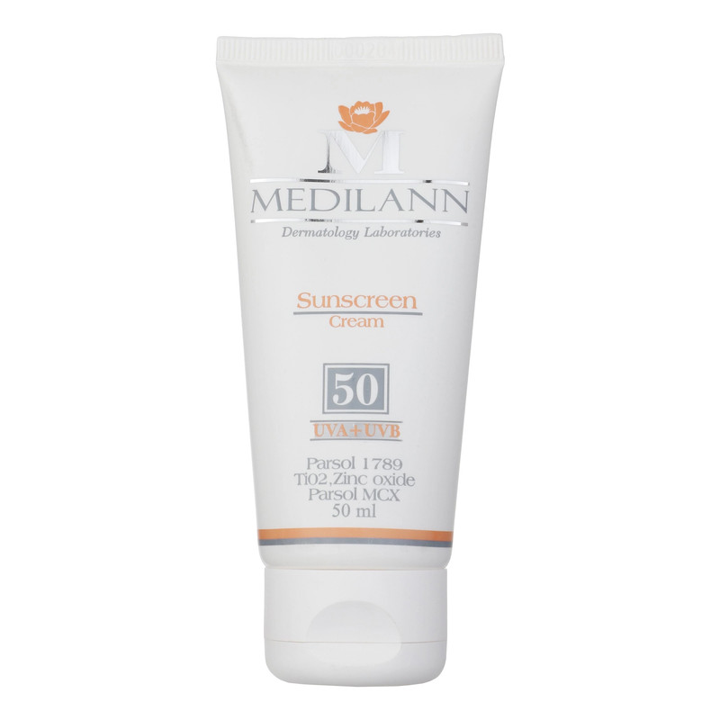 کرم ضد آفتاب رنگی مدیلن SPF 50 مدل Parsol MCX ‌مناسب پوست‌های خشک و معمولی حجم 50 میلی‌لیتر