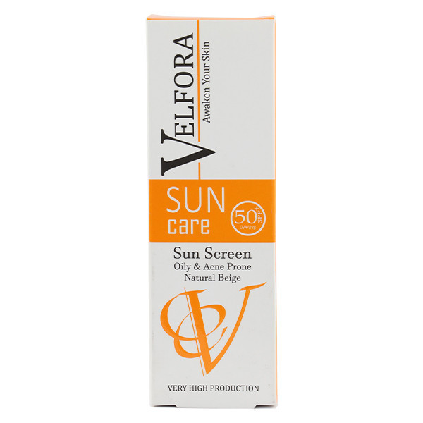 کرم ضد آفتاب رنگی ولفرا spf50 مدل 06 مناسب پوست های چرب و حساس وزن 40 گرم