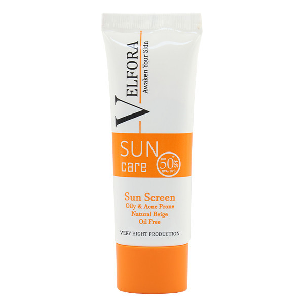 کرم ضد آفتاب رنگی ولفرا spf50 مدل 06 مناسب پوست های چرب و حساس وزن 40 گرم