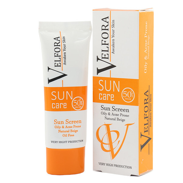 کرم ضد آفتاب رنگی ولفرا spf50 مدل 06 مناسب پوست های چرب و حساس وزن 40 گرم