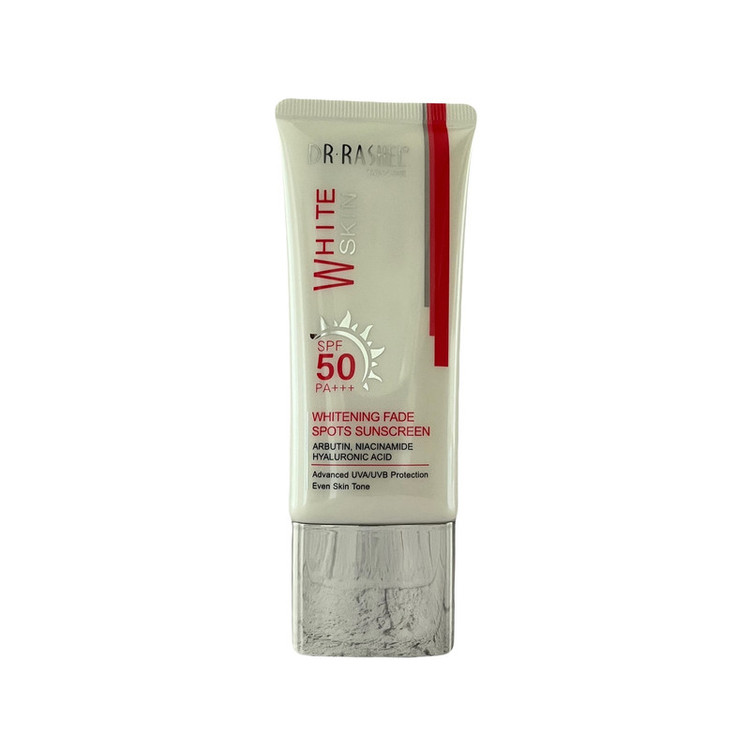 کرم ضد آفتاب بدون رنگ دکتر راشل SPF 50 مدل Whitening Fade Spots مناسب برای انواع پوست حجم 50 میلی لیتر