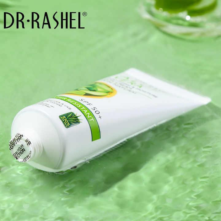 کرم ضد آفتاب بدون رنگ دکتر راشل SPF 50 مدل Aloevera مناسب انواع پوست حجم 60 میلیلیتر