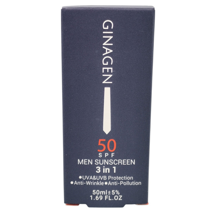 کرم ضد آفتاب بدون رنگ ژیناژن SPF 50 مدل 3in1 محافظ UVA ،UVB ضد حساسیت، ضد چروک و ضد پیری، مناسب انواع پوست حجم 50 میلیلیتر مجموعه دو عددی