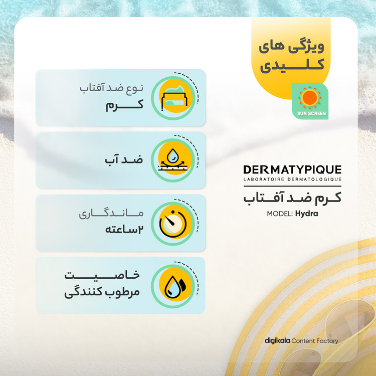 کرم ضدآفتاب درماتیپیک مدل Hydra، حجم 50 میلیلیتر