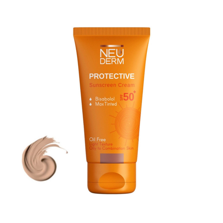 کرم ضد آفتاب رنگی نئودرم SPF 30 مدل MAX مناسب پوستهای مختلط حجم 50 میلیلیتر
