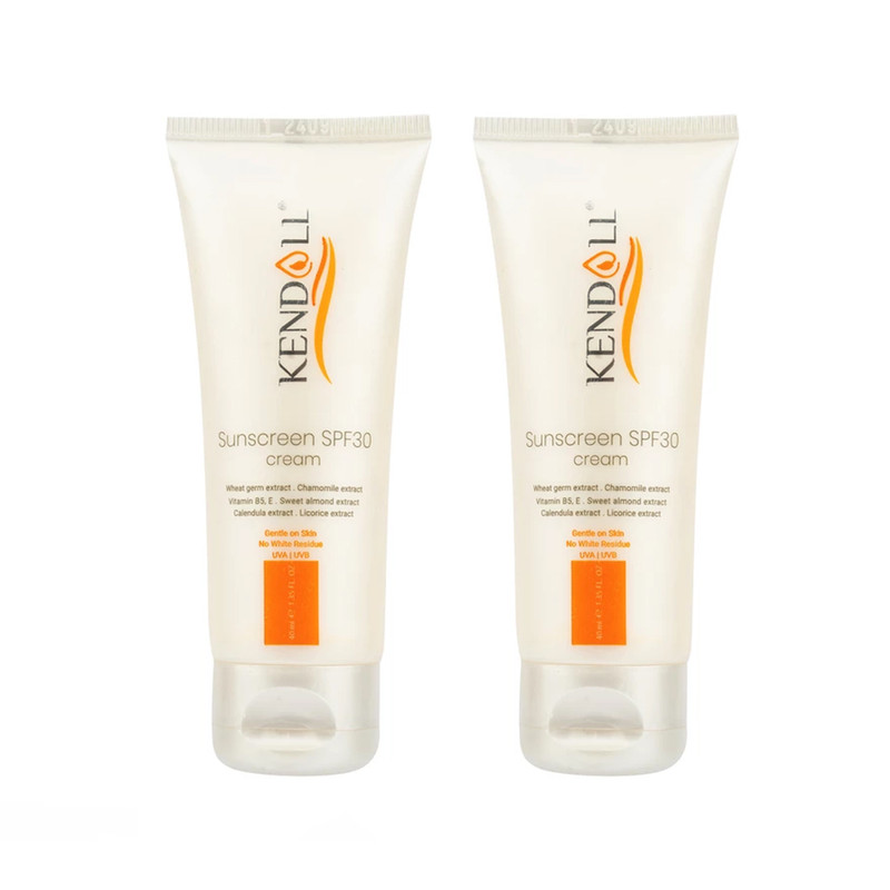کرم ضد آفتاب بدون رنگ کندال SPF30 مدل جوانه گندم مناسب برای انواع پوست حجم 40 میلی لیتر بسته دو عددي