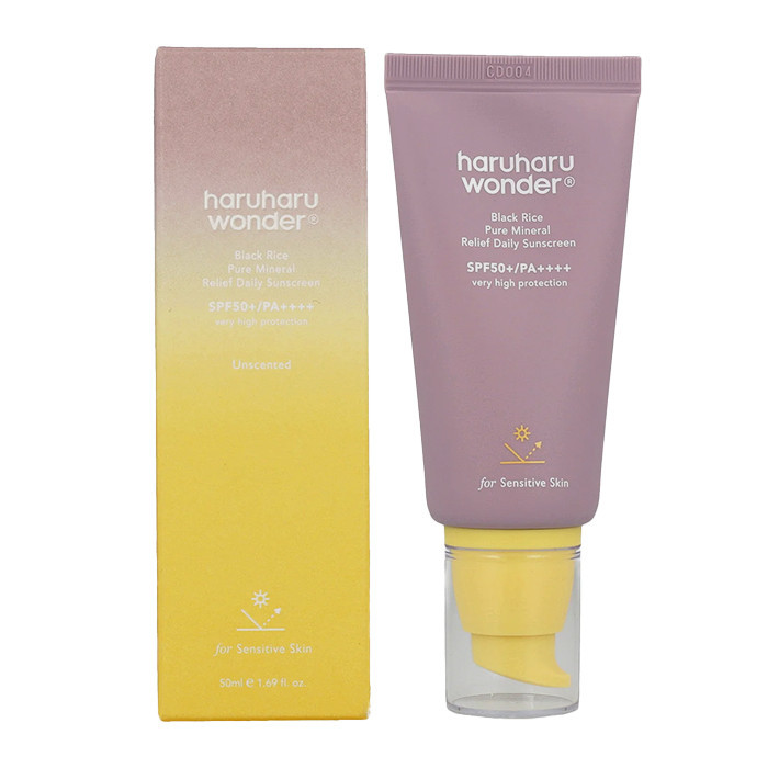 کرم ضد آفتاب بدون رنگ هاروهارو واندر SPF 50 مدل برنج سیاه مناسب پوستهای حساس حجم 50 میلیلیتر