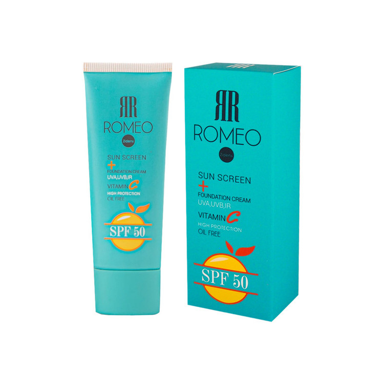 کرم ضد آفتاب رنگی رومئو SPF 50 شماره 01 محافظ UVB UVA ضدجوش مناسب برای انواع پوست حجم 40 میلی لیتر
