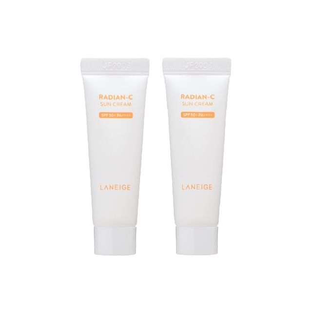 کرم ضد آفتاب بی‌رنگ لانیژ SPF 50 مدل Radian-C محافظ UVA ،UVB و PA+++ مناسب برای انواع پوست حجم 10 میلی‌لیتر بسته دو عددی