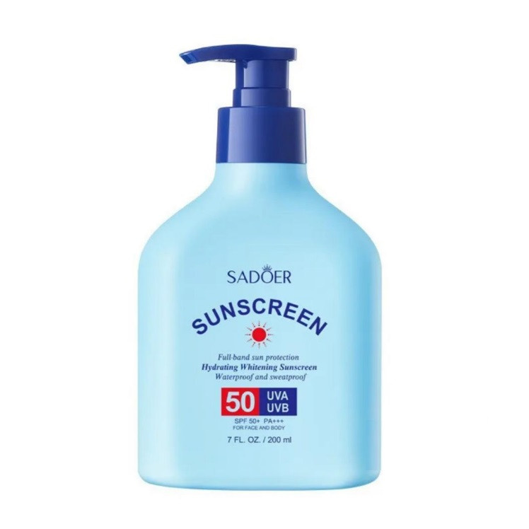 کرم ضد آفتاب بی رنگ سادور SPF 50 مدل روشن کننده ‌محافظ UVA ،UVB و PA+++، ضد حساسیت، ضد چروک و ضد پیری، مناسب برای انواع پوست‌ حجم 220 میلی لیتر