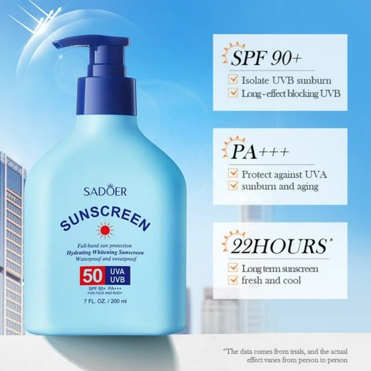 کرم ضد آفتاب بی رنگ سادور SPF 50 مدل روشن کننده محافظ UVA ،UVB و PA+++، ضد حساسیت، ضد چروک و ضد پیری، مناسب برای انواع پوست حجم 220 میلی لیتر