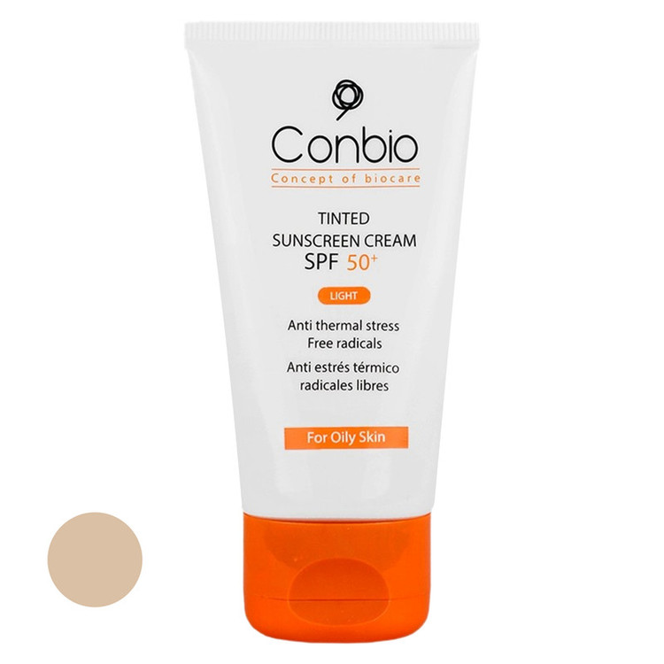 کرم ضد آفتاب رنگی کانبیو SPF 50 مدل Li محافظ UVA،UVB مناسب برای پوستهای چرب حجم 50 میلیلیتر