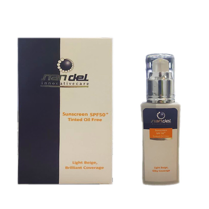 کرم ضد آفتاب رنگی ناندل SPF 50 مدل 01 مناسب انواع پوست حجم 50 میلیلیتر