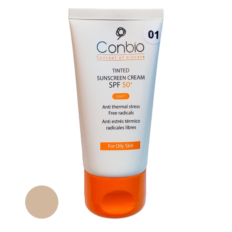 کرم ضد آفتاب رنگی کانبیو SPF 50 مدل L01 ‌محافظ UVA،UVB مناسب برای پوست‌های چرب حجم 50 میلی‌لیتر