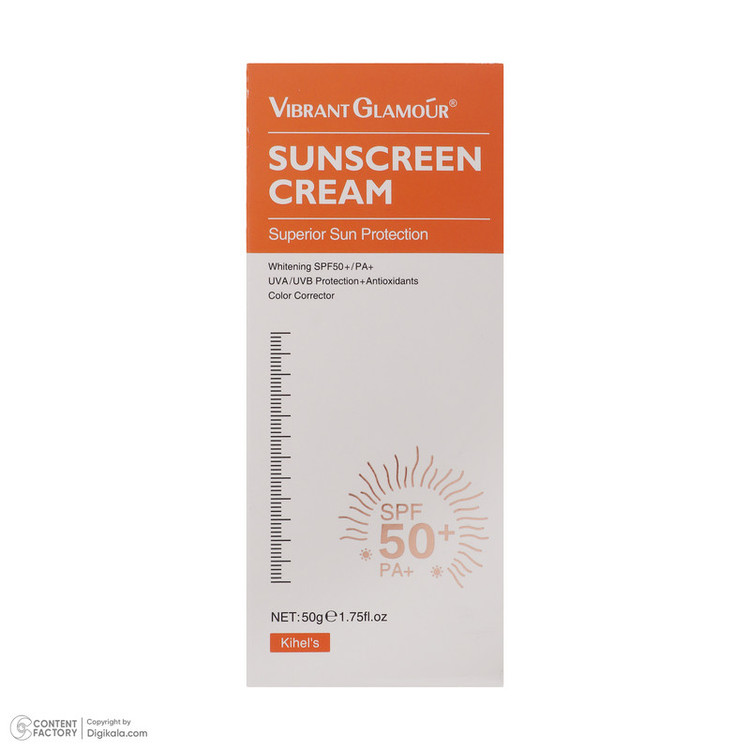 کرم ضد آفتاب بدون رنگ SPF 50 ویبرانت گلمور مدل Superior محافظ PA+ ،UVA ،UVB، تنظیم ترشح چربی پوست، روشنکننده، مناسب انواع پوست حجم 50 میلیلیتر