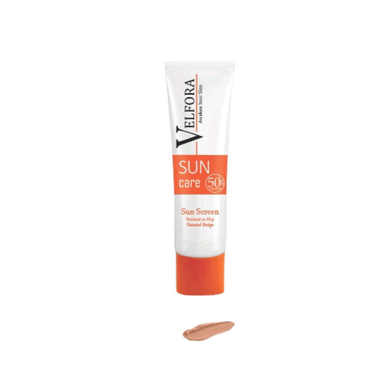 کرم ضد آفتاب رنگی ولفرا SPF 50 مدل 03 مناسب پوست‌های خشک و نرمال و حساس حجم 40 میلی‌لیتر