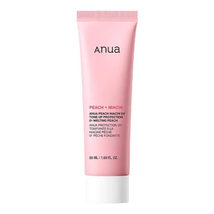 کرم ضد آفتاب بی‌رنگ دست و صورت آنوا SPF 50 مدل niacin uv tone up protection ‌مناسب برای انواع پوست‌ها حجم 50 میلی‌لیتر