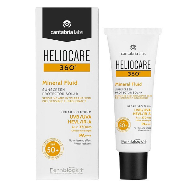 فلویید ضد آفتاب بی رنگ هلیوکر SPF 50 مدل Mineral محافظ UVA ،UVB و PA+++ مناسب برای پوست حساس حجم 50 میلی لیتر