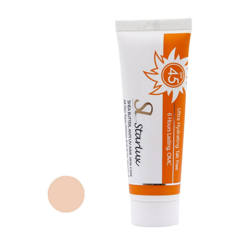 کرم ضد آفتاب رنگی استار لوکس SPF 45 مدل LB ‌مناسب انواع پوست حجم 40 میلی‌لیتر