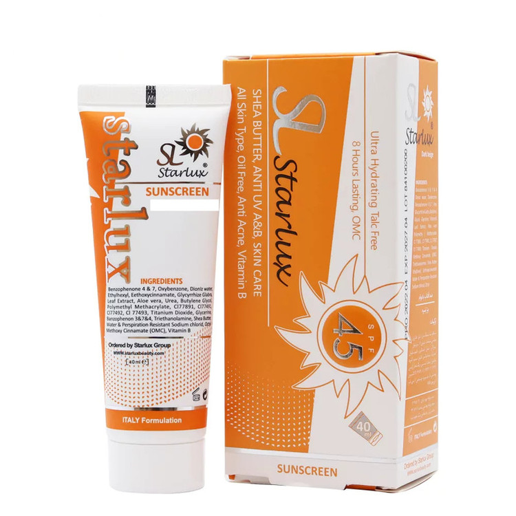 کرم ضد آفتاب رنگی استار لوکس SPF 45 مدل LB مناسب انواع پوست حجم 40 میلیلیتر