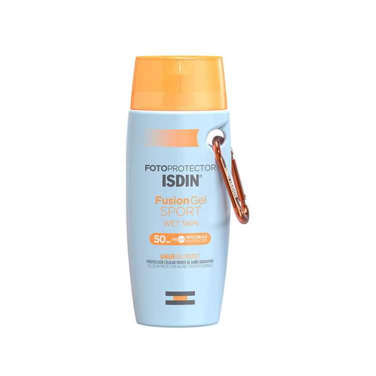 ژل ضد آفتاب بدون رنگ ایزدین SPF 50 مدل FUSION GEL SPORT مناسب انواع پوست حجم 100 میلیلیتر