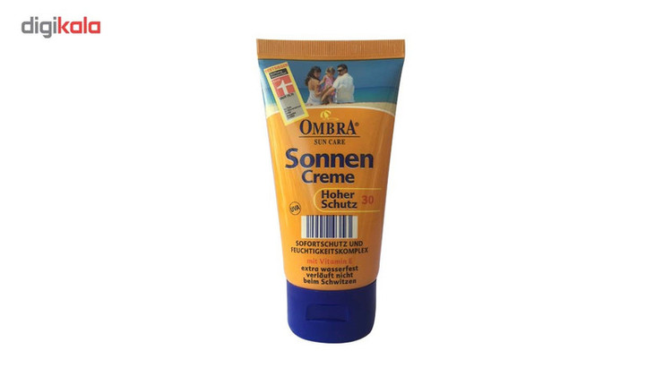 کرم ضدآفتاب بدون رنگ امبرا SPF30 مدل Sonnen مناسب پوست های حساس حجم 150 میلی لیتر