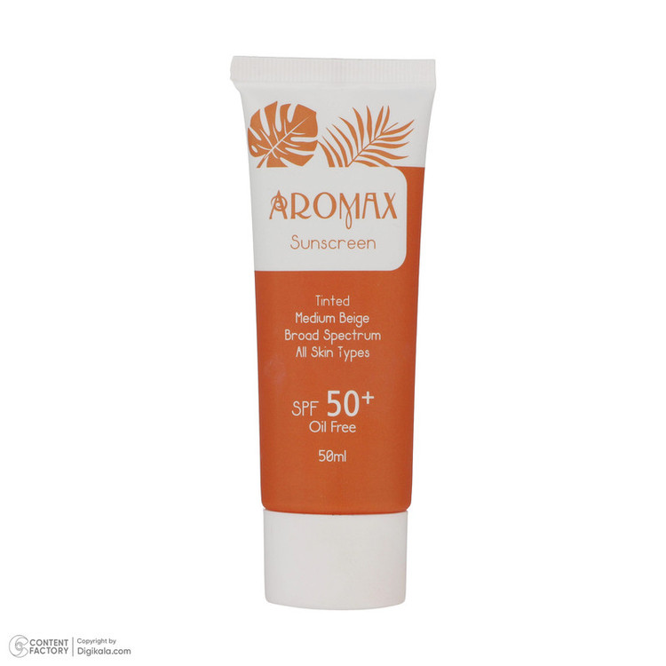 کرم ضد آفتاب رنگی آرومکس SPF 50 مدل Tinted مناسب انواع پوست حجم 50 میلیلیتر
