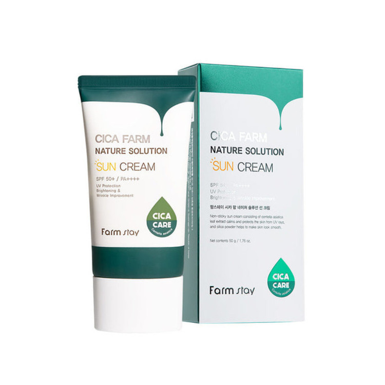 کرم ضد آفتاب بدون رنگ فارم استی SPF 50 مدل Nature Solution مناسب انواع پوست حجم 50 میلیلیتر