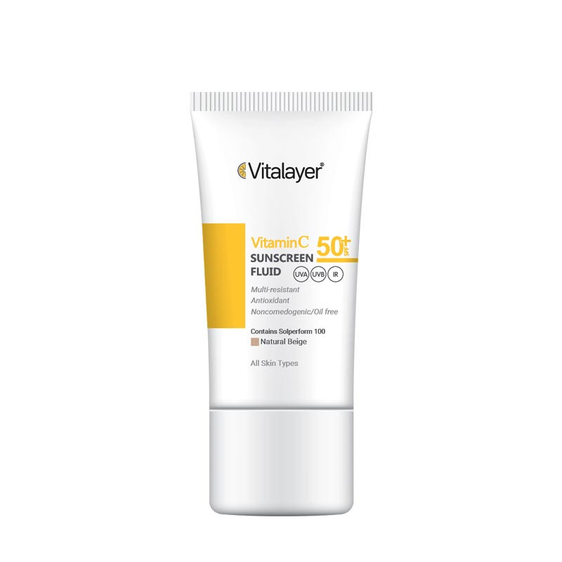 کرم ضد آفتاب رنگی ویتالیر SPF 50 مدل Vitamin C ‌مناسب انواع پوست حجم 50 میلی‌لیتر