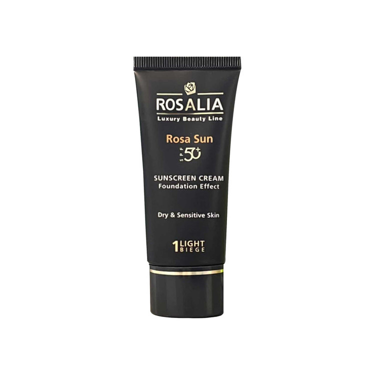 کرم ضد آفتاب رنگی رزالیا SPF50 مدل D-S Skin_LB مناسب پوست های خشک و حساس حجم 40 میلی لیتر