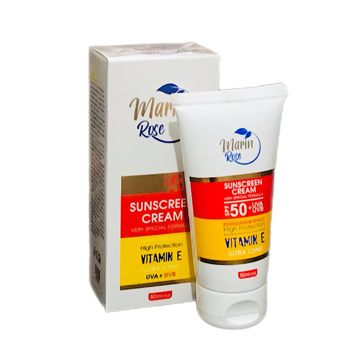 کرم ضد آفتاب رنگی مارین رز SPF 50 مدل M 03 مناسب پوستهای چرب حجم 50 میلیلیتر