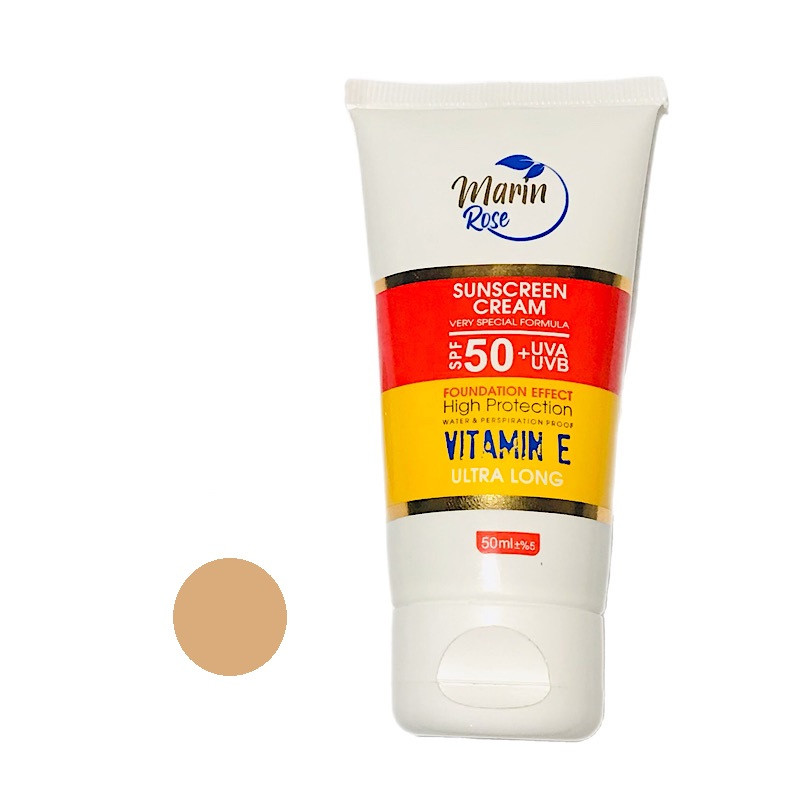 کرم ضد آفتاب رنگی مارین رز SPF 50 مدل M 03 ‌مناسب پوست‌های چرب حجم 50 میلی‌لیتر