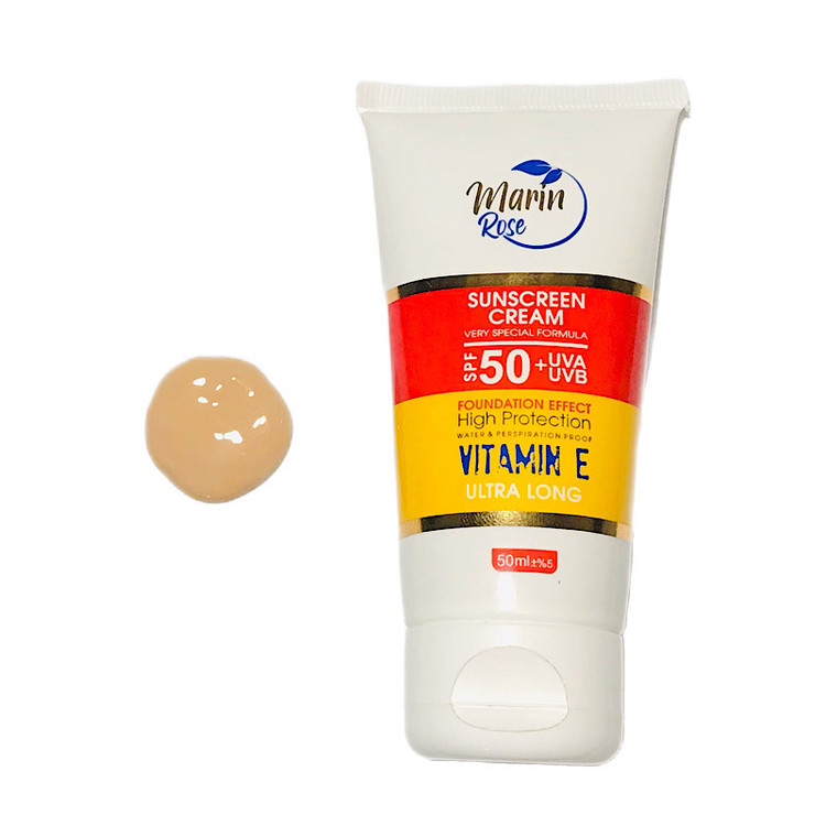 کرم ضد آفتاب رنگی مارین رز SPF 50 مدل M 03 مناسب پوستهای چرب حجم 50 میلیلیتر