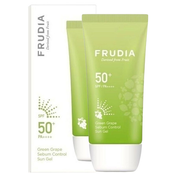 ژل ضد آفتاب بی رنگ فرودیا SPF 50 مدل Green Grape مناسب پوستهای چرب و مختلط حجم 50 میلیلیتر