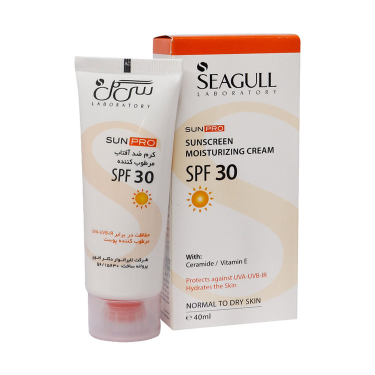 کرم ضد آفتاب بی رنگ صورت سی گل SPF 30 مدل سان پرو محافظتکننده در برابر اشعه UVA و UVمناسب برای انواع پوست حجم 40 میلی لیتر