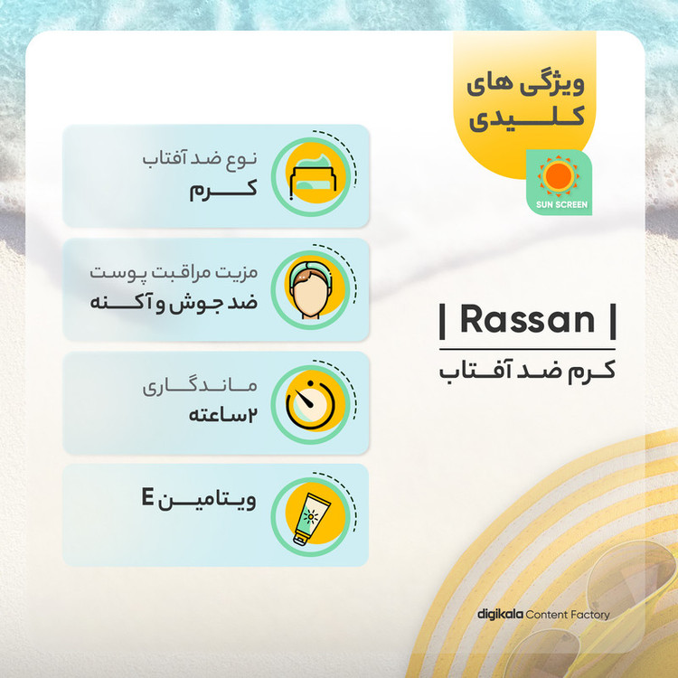 کرم ضدآفتاب راسن مدل فاقد چربی، حجم 50میلیلیتر