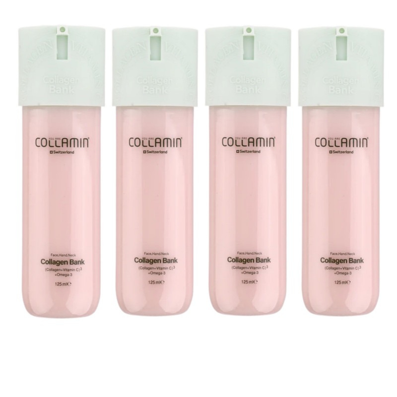 کرم مرطوب‌کننده دست، گردن، صورت کلامین مدل Collagen bank مناسب برای انواع پوست حجم 125 میلی‌لیتر مجموعه 4 عددی