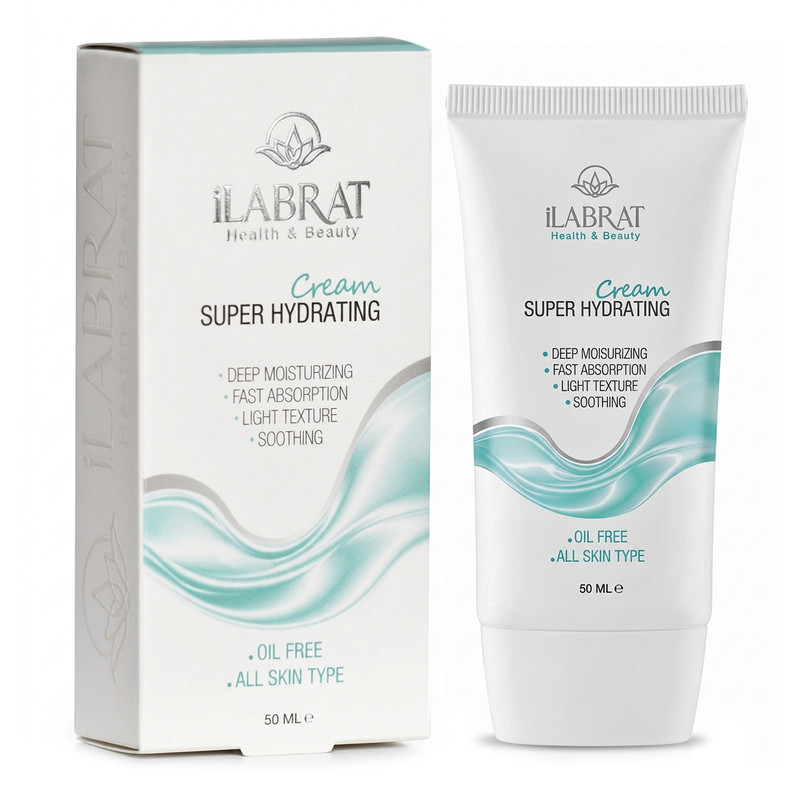 کرم آبرسان دست، صورت، گردن ایلابرت مدل Super Hydrating مناسب برای انواع پوست حجم 50 میلی‌لیتر