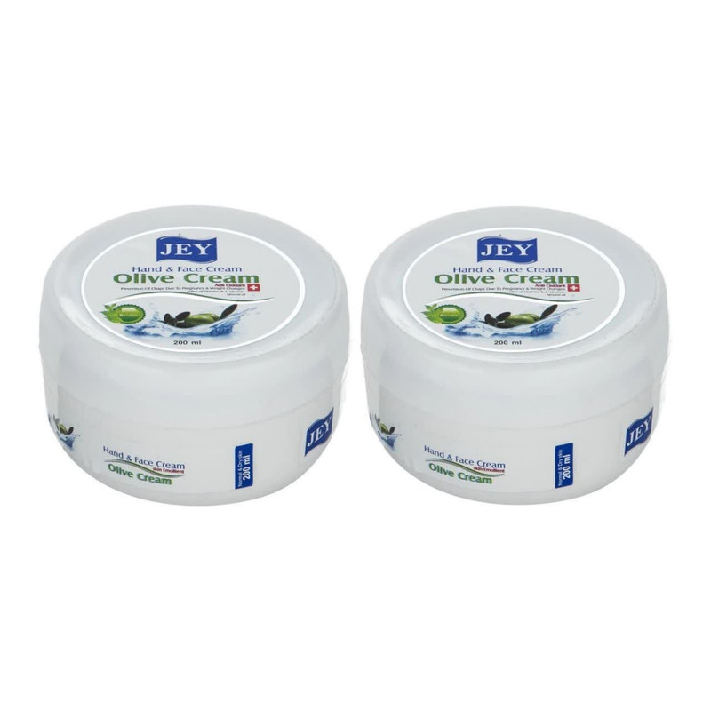 کرم مرطوب‌کننده دست، صورت، گردن، بدن جی مدل olive مناسب برای انواع پوست حجم 400 میلی‌لیتر مجموعه 2 عددی