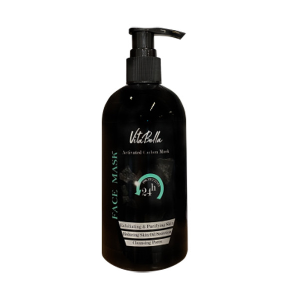 ماسک صورت ویتابلا مدل کربن فعال حجم 300 میلی‌لیتر لایه‌بردار، کاهش‌دهنده چربی و براقیت پوست، کوچک‌کننده منافذ، ضد جوش سرسیاه، شاداب‌کننده و نرم‌کننده پوست مناسب انواع پوست