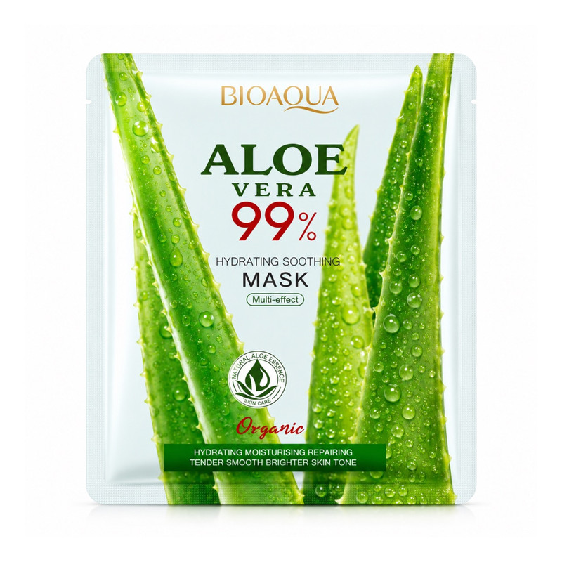 ماسک صورت بایو آکوا مدل Aloevera99 مناسب برای انواع پوست حجم 25 میلی لیتر