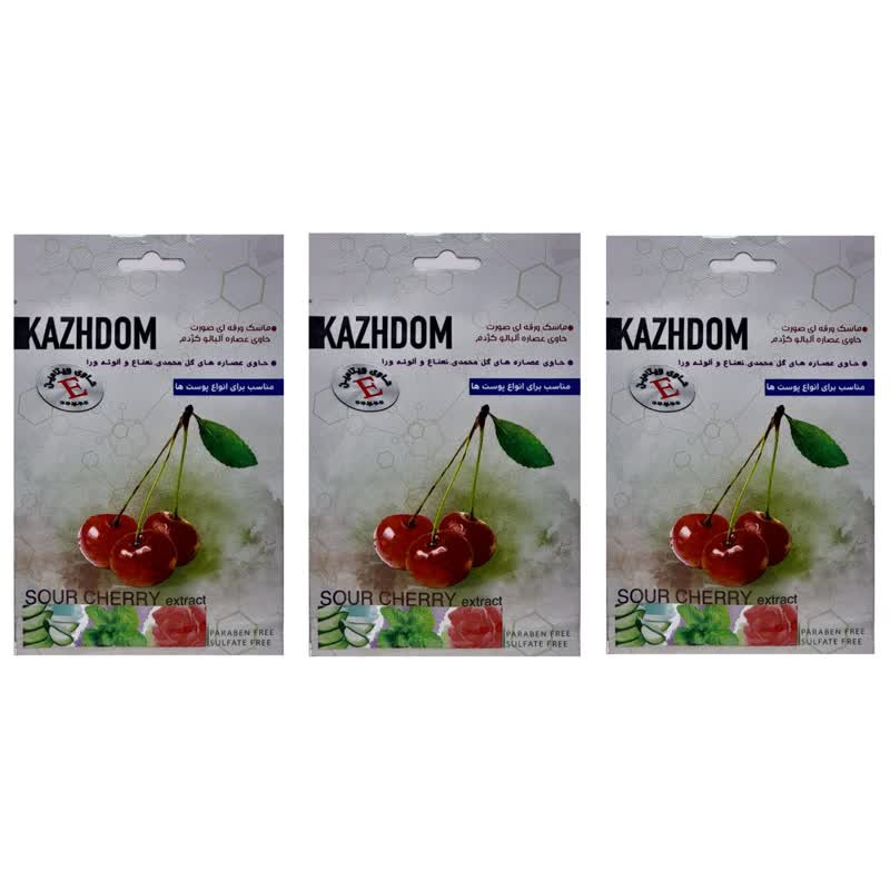 ماسک صورت کژدم مدل آلبالو وزن 25 گرم بسته 3 عددی