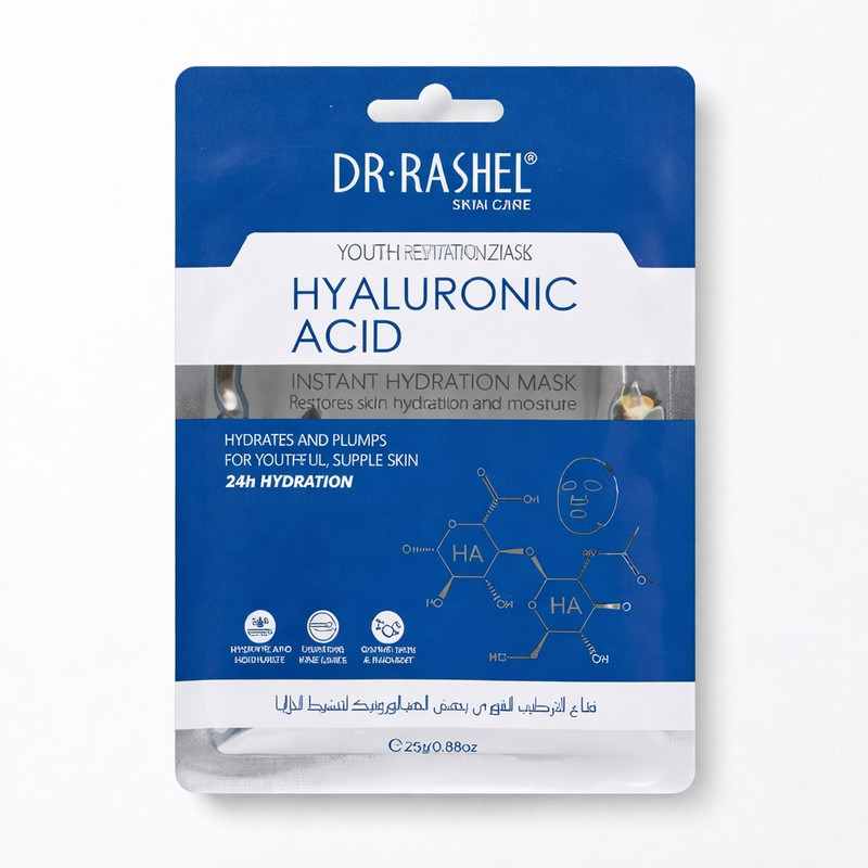 ماسک صورت دکتر راشل مدل Hyaluronic Acid مناسب برای انواع پوست وزن 25 گرم