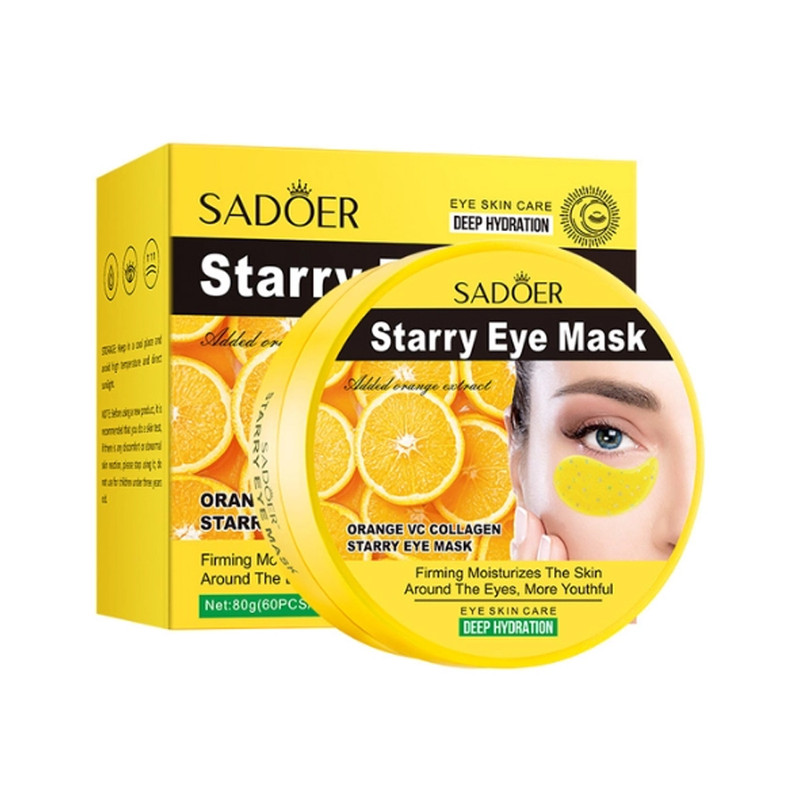 ماسک زیر چشم سادور مدل کلاژن با عصاره پرتقال مناسب برای انواع پوست وزن 80 گرم بسته 60 عددی