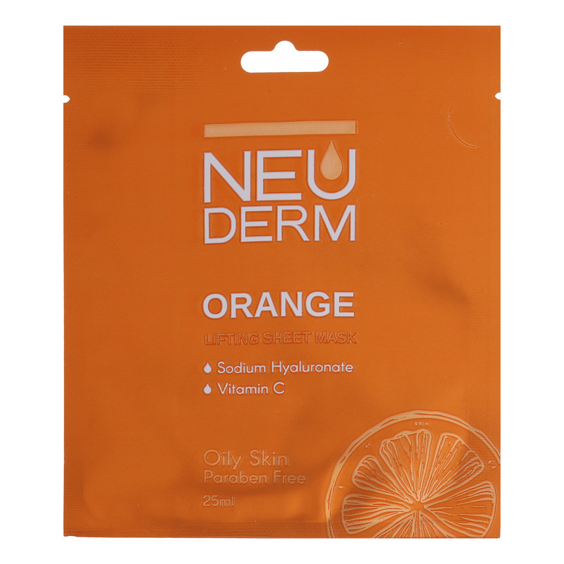 ماسک صورت نئودرم مدل Orange حجم 25 میلی لیتر