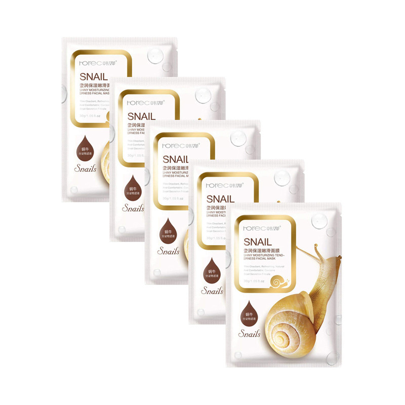 ماسک صورت رورک مدل Snail حجم 30 میلی لیتر مجموعه 5 عددی